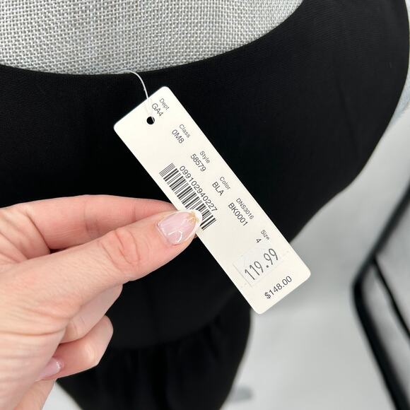 J. Crew Black Crepe Sleeveless Camille Cocktail Office Dress 58579 Size 4 - Picture 7 of 9